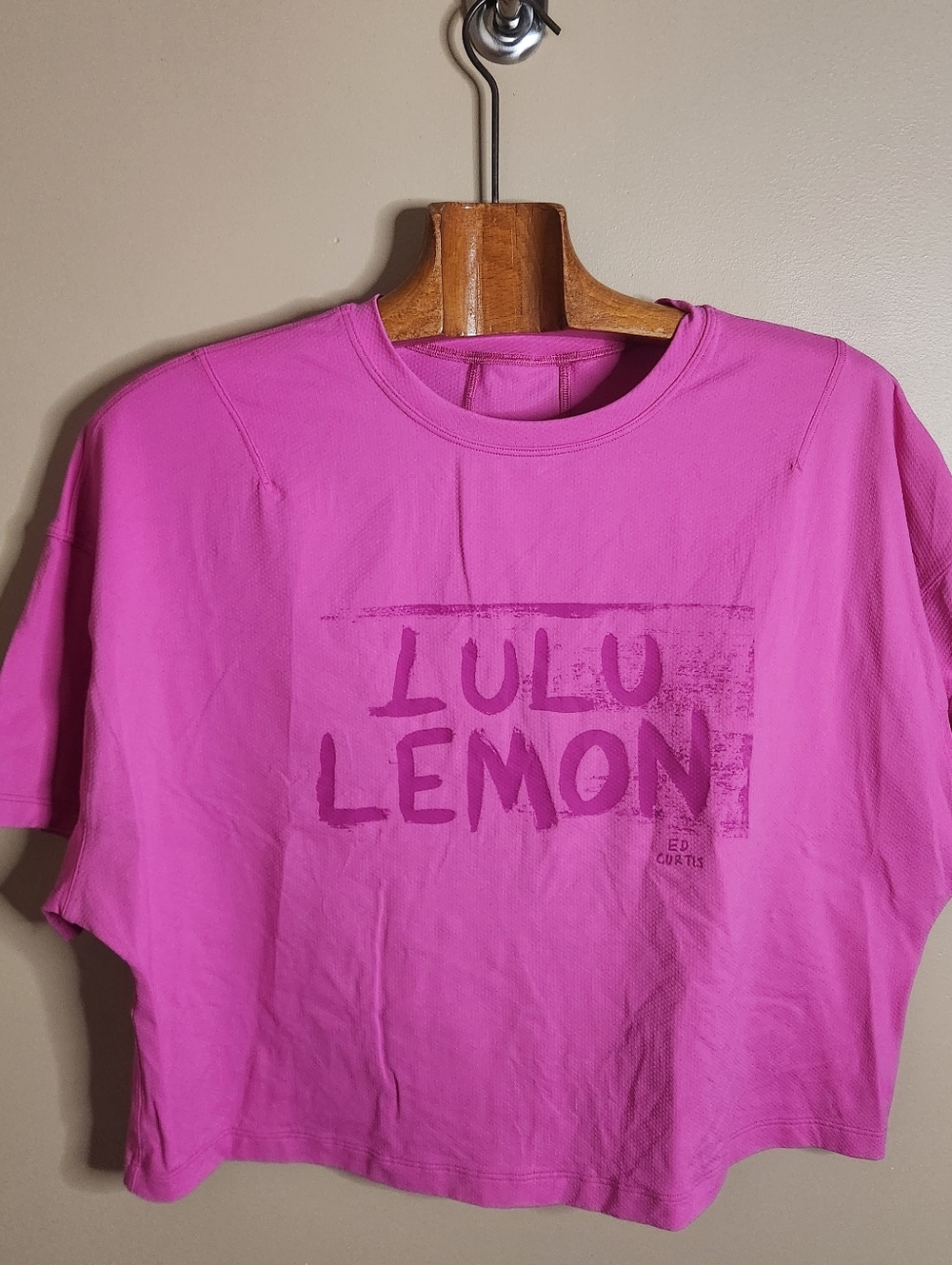 Lululemon Abrasion-Resistant Training T-Shirt*Ed Curtis in Sonic Pink. Est. Sz 6
